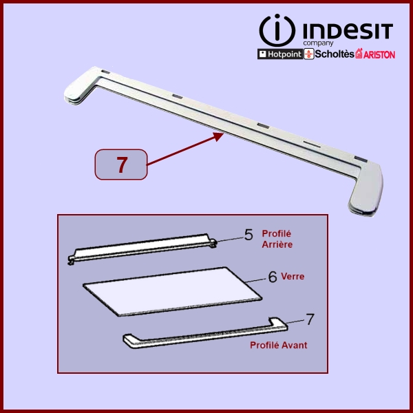 Profilé Avant De Clayette Indesit C00119040 - Pièces réfrigérateur ...