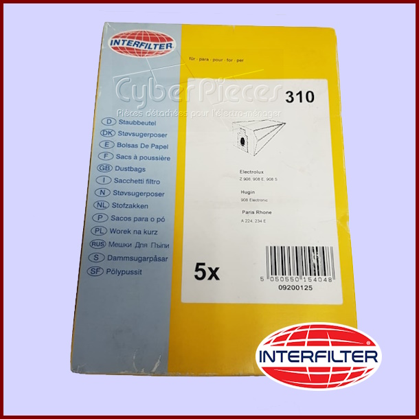 Lot de 5 Sacs aspirateur 310 - 09200125