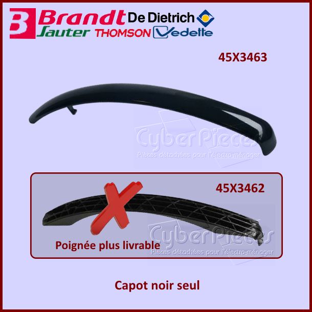Capot Noir de poignÃÂ©e de porte 45X3463 - PiÃÂ¨ces rÃÂ©frigÃÂ©rateur & con...