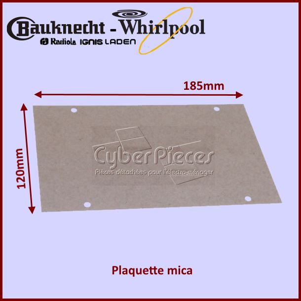 Plaque mica 185x120mm Whirlpool 481244229206 - Pièces Micro-ondes