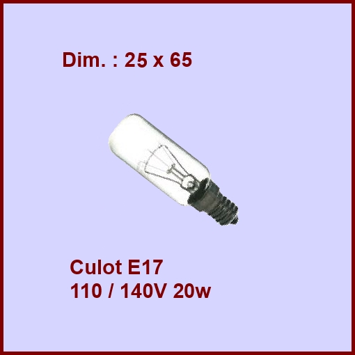 Ampoule Tube E17 125v 20w - Pièces réfrigérateur & congélateur