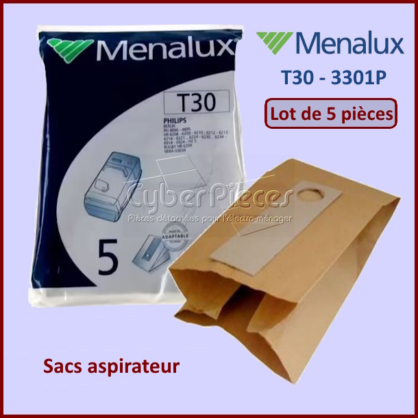 Lot de 4 Sacs aspirateur Menalux T30 - 3301P