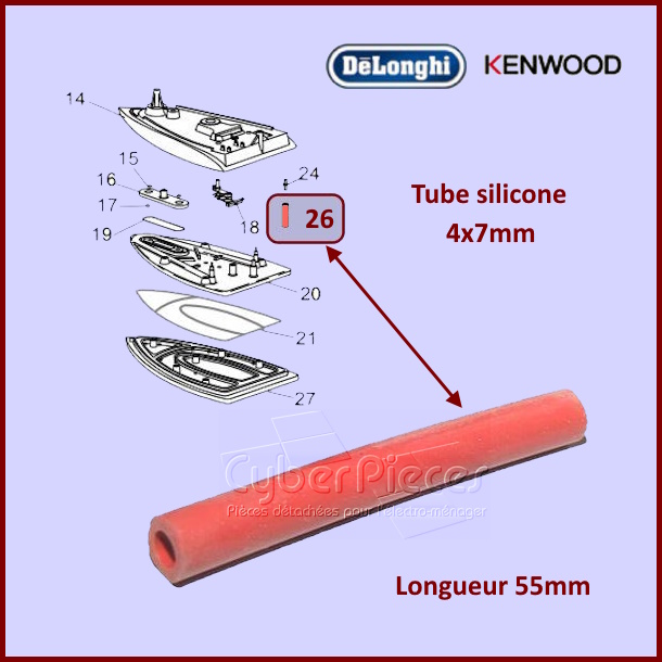 Durite 4x7mm / Longueur 55mm Delonghi 5328505100