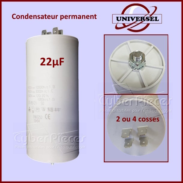 Condensateur permanent 22µF 450V