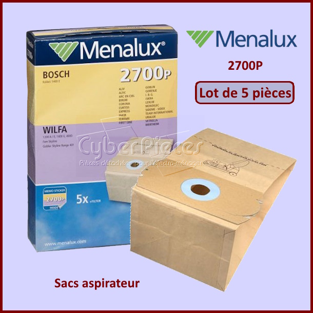 Lot de 10 Sacs aspirateur Menalux T58