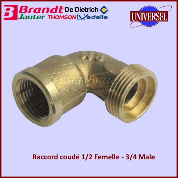 Raccord coudé 1/2 Femelle - 3/4 Male Brandt C610000K4 - Pièces four
