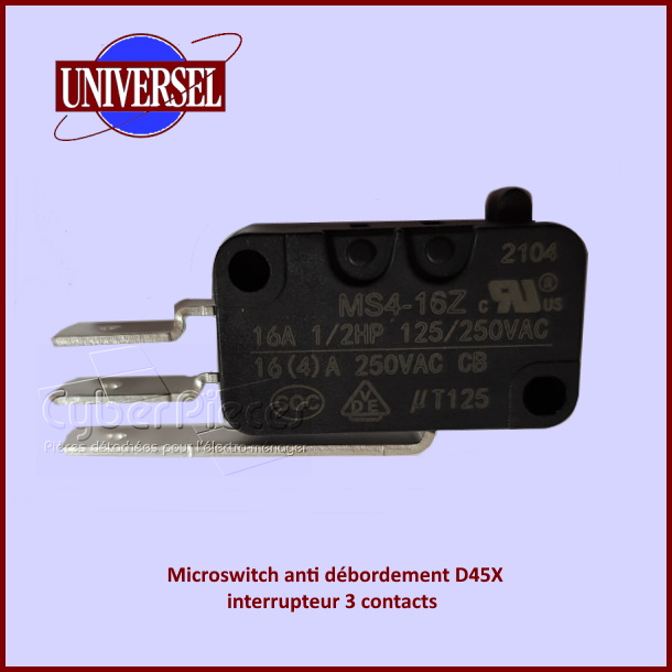 Microswitch antidebordement (D45X) interrupteur 3 contacts - Pièces...