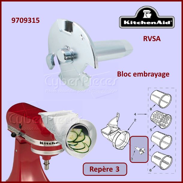 Bloc embrayage RVSA Kitchenaid 9709315 - Pièces robot pâtissier Kit...