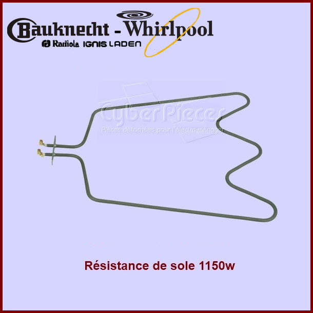 Résistance de sole 1150W Whirlpool 481225998421 - Pièces four