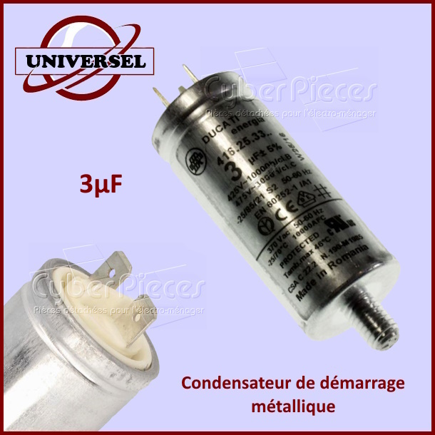 Condensateur métallique 3µF 475V