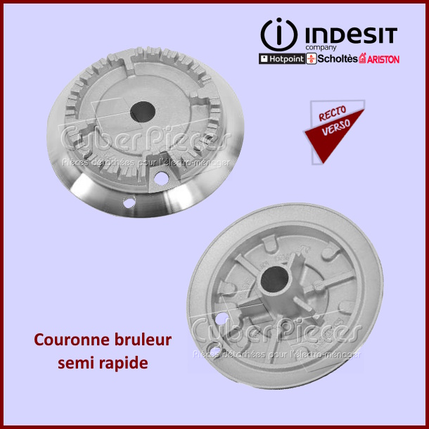 Couronne bruleur semi rapide Indesit C00136244