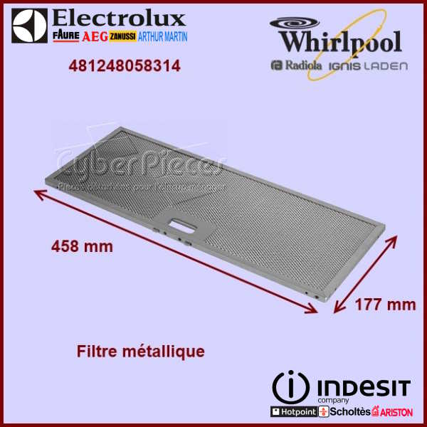 Filtre métallique à Graisse pour Hottes