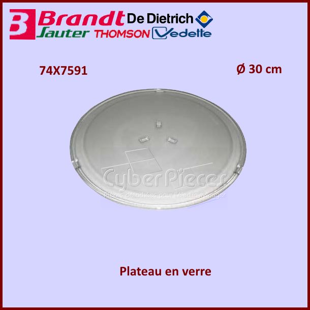 Plateau en verre 300mm Brandt 74X7591 - PiÃ¨ces Micro-ondes
