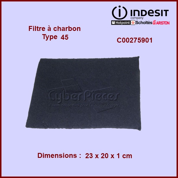 Filtre à charbon Type 45 - Pièces hotte
