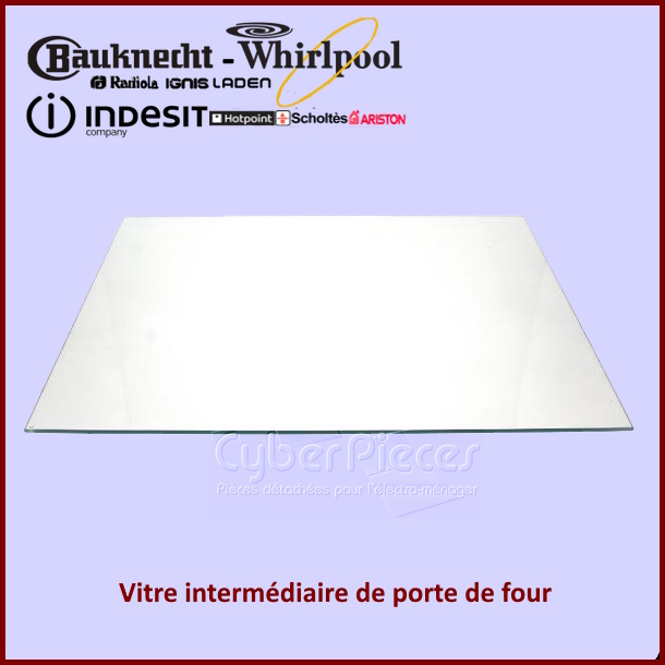 Vitre intermédiaire de porte de four Whirlpool 481245059599