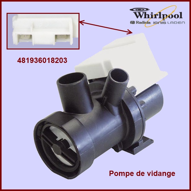 Pompe de vidange T12 - ST12 / 481936018203 -  Pièces machine à laver