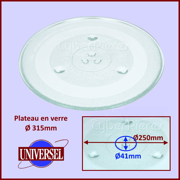 Plateau en verre 315mm Brandt AS0021843 - PiÃ¨ces Micro-ondes