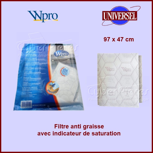 Filtre anti graisse à Indicateur de Saturation - Pièces hotte