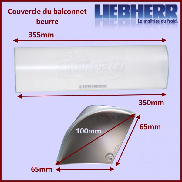 Couvercle balconnet à beurre Liebherr 9101188 - Pièces réfrigérateu...