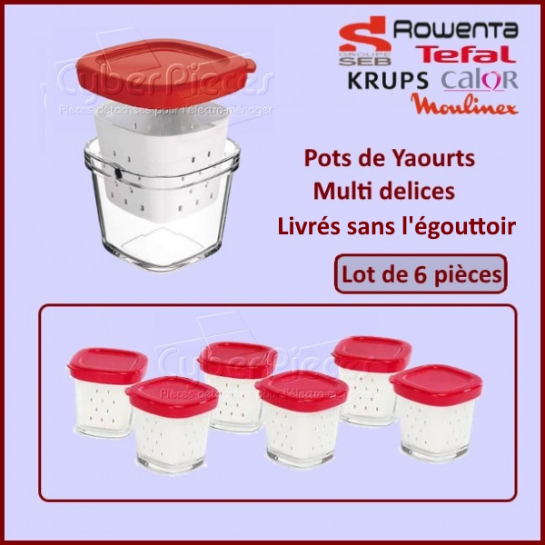 Lot de 6 Pots Yaourts Multi delices Seb XF1001E1