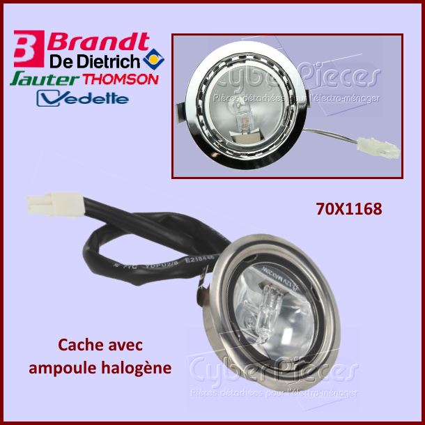 Cache avec ampoule halogène Brandt 70X1168 - Pièces hotte