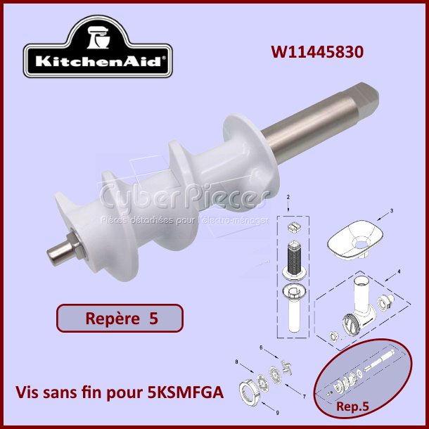 Vis sans fin W11445830 Kitchenaid 5KSMFGA