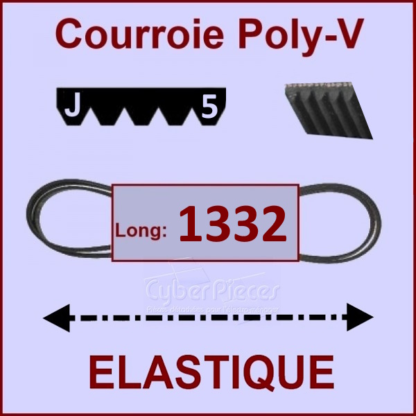 Courroie 1332J5 - EL- élastique