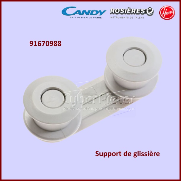 Support glissière avec roulettes Candy 91670988 - Pièces lave-vaiss...