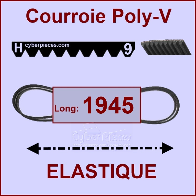 Courroie 1945H9 - EL - Ã©lastique - PiÃ¨ces sÃ¨che-linge
