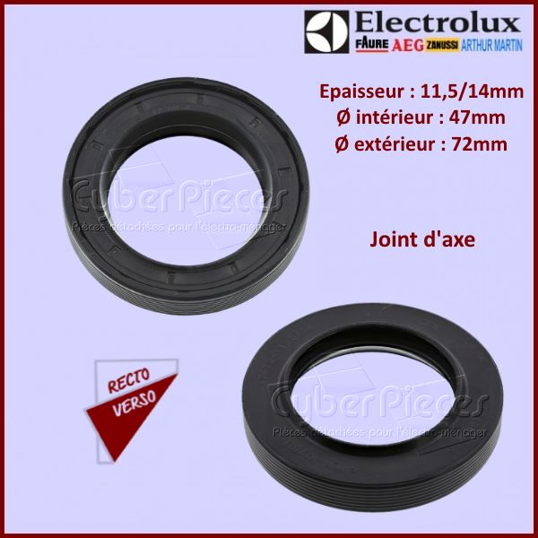 Joint d'axe 47x72x11,5/14mm Electrolux 1249652007 -  PiÃ¨ces machine...