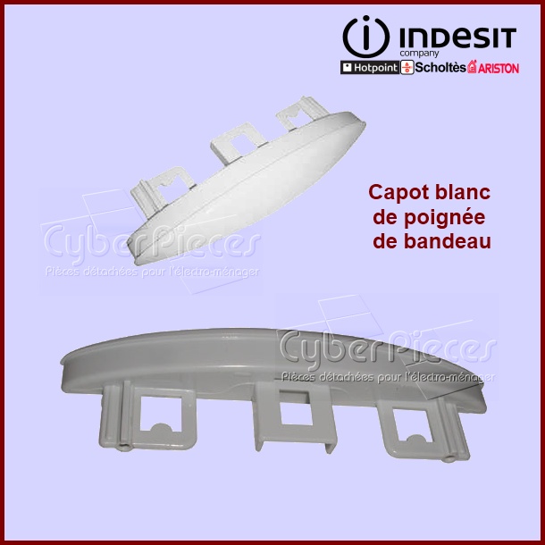 Capot blanc de poignée Indesit C00044871 - Pièces lave-vaisselle