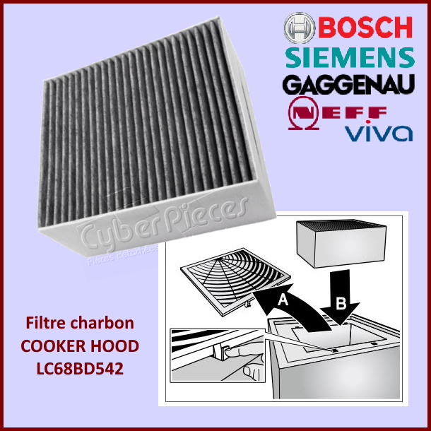 Filtre charbon COOKER HOOD LC68BD542 Bosch 11033934