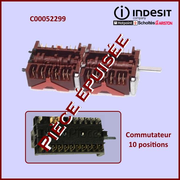 Commutateur 10 positions Indesit C00052299 - Pièces four