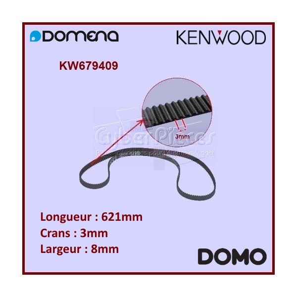 Courroie 621mm machine à pain - B3650 - Pièces machine à pain