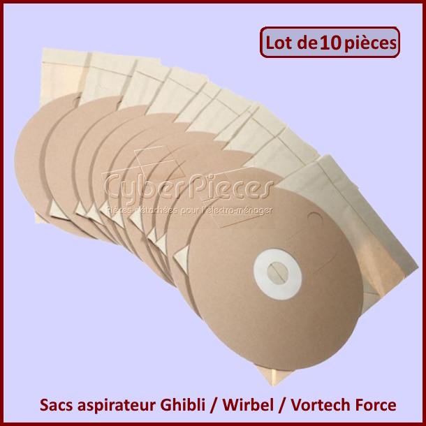 Lot de 10 sacs aspirateur Ghibli T1 / Vortech Force