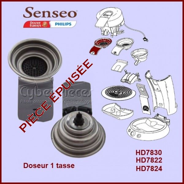 Support de filtre 1 tasse gris Senseo - 422225939230***Pièce épuisée***