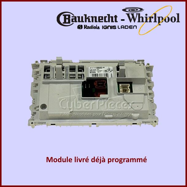 Carte ÃÂ©lectronique de commande Whirlpool 480111104635 -  PiÃÂ¨ces mac...