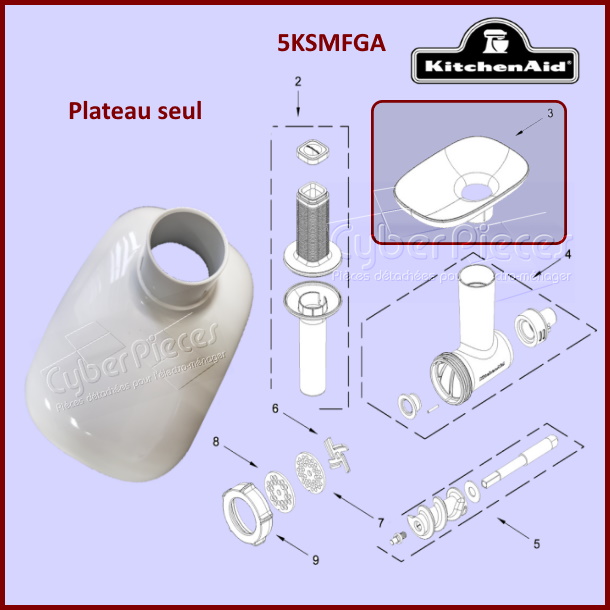 Plateau seul W11445828 Kitchenaid 5KSMFGA