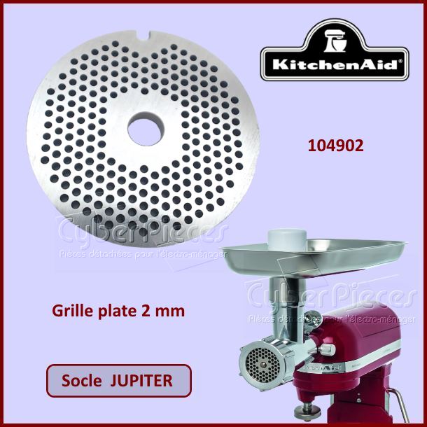 Grille plate 2mm Jupiter kitchenaid 104902 - Pièces robot pâtissier...