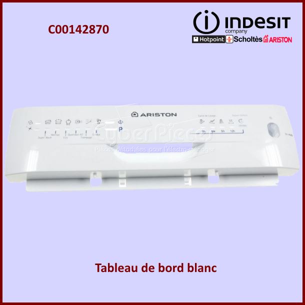 Tableau de bord blanc Indesit C00142870 - Pièces lave-vaisselle