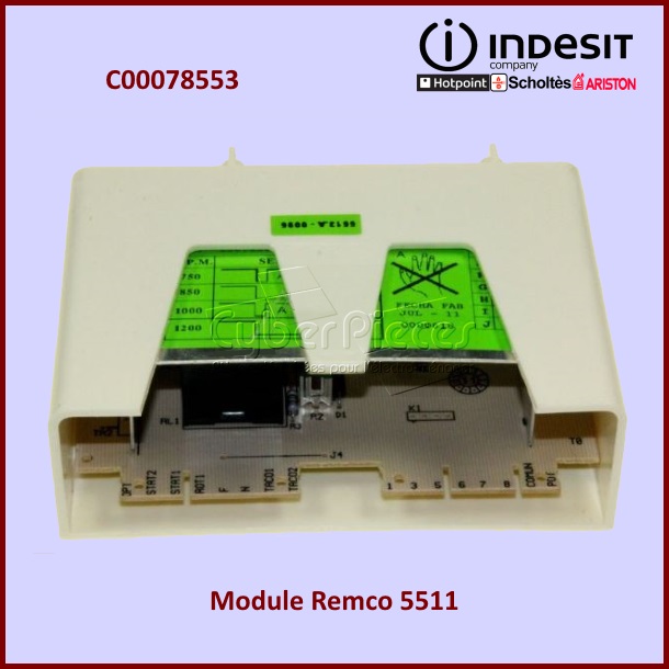 Carte électronique Remco 5511/TP Indesit C00078553 -  Pièces machin...