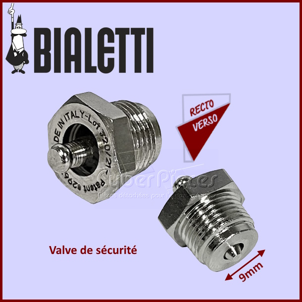 Valve de sécurité Ø 9 mm de rechange pour machine à café Mukka