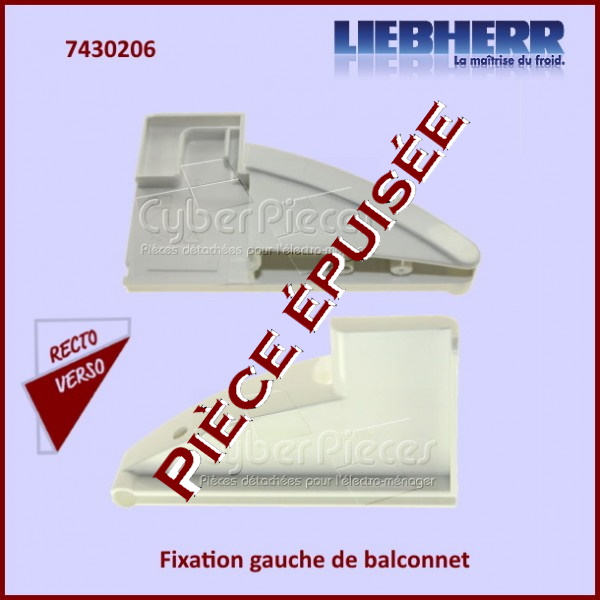Fixation balconnet gauche 7430206 (765) - PiÃ¨ces rÃ©frigÃ©rateur & co...