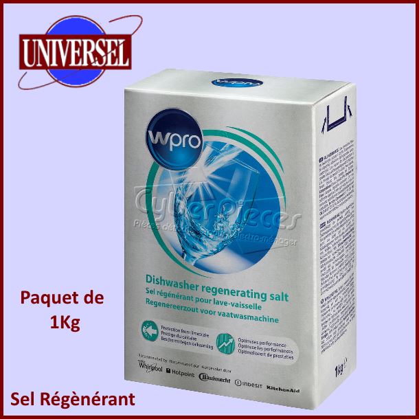 Sel Régénerant Anti-calcaire 1kg gamme WPRo - Pièces lave-vaisselle