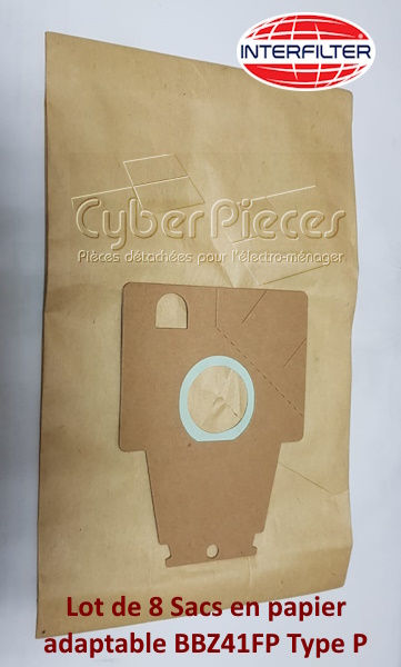 Lot de 8 sacs en papier adaptable BBZ41FP Type P