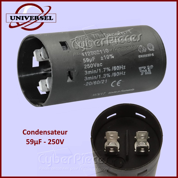 Condensateur 60ÃÂµF (59mF) Magimix 600018 - PiÃÂ¨ces robots mÃÂ©nagers
