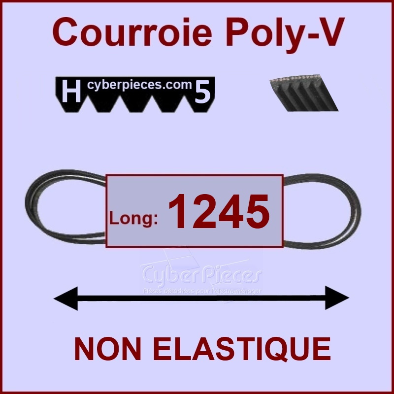 Courroie 1245H5 non élastique