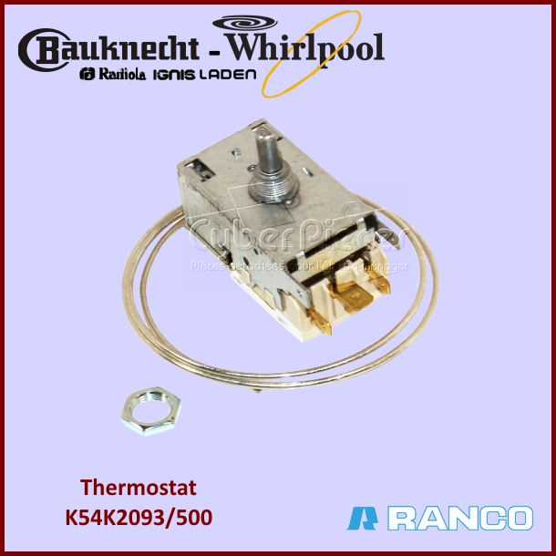 Thermostat K54K2093/500 Whirlpool 481228238242 - Pièces réfrigérate...