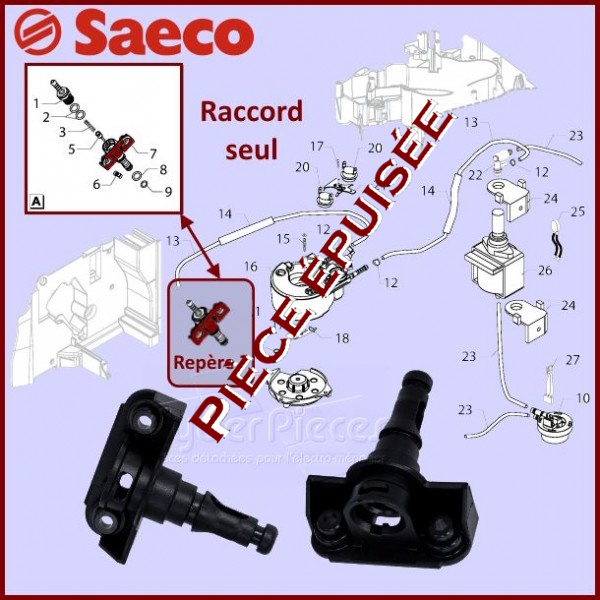 Raccord buse Saeco 421944059861 - Pièces cafetière