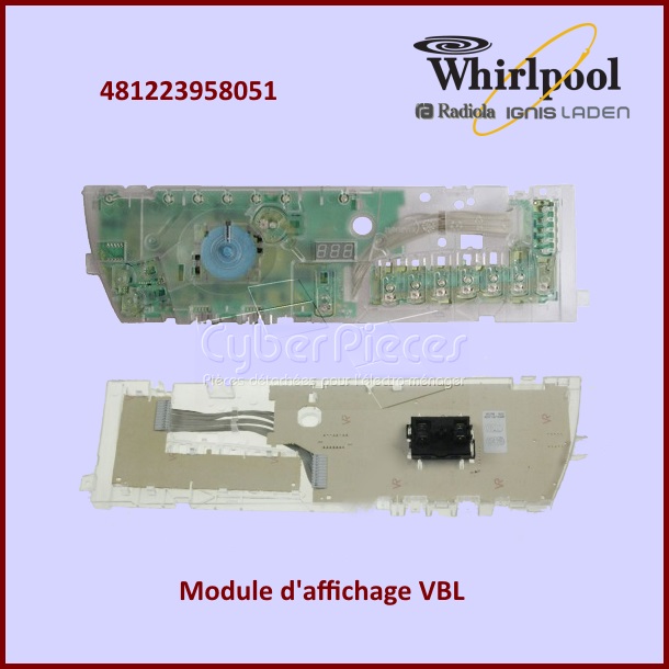 Carte ÃÂ©lectronique De Commande Whirlpool 481223958051 -  PiÃÂ¨ces mac...